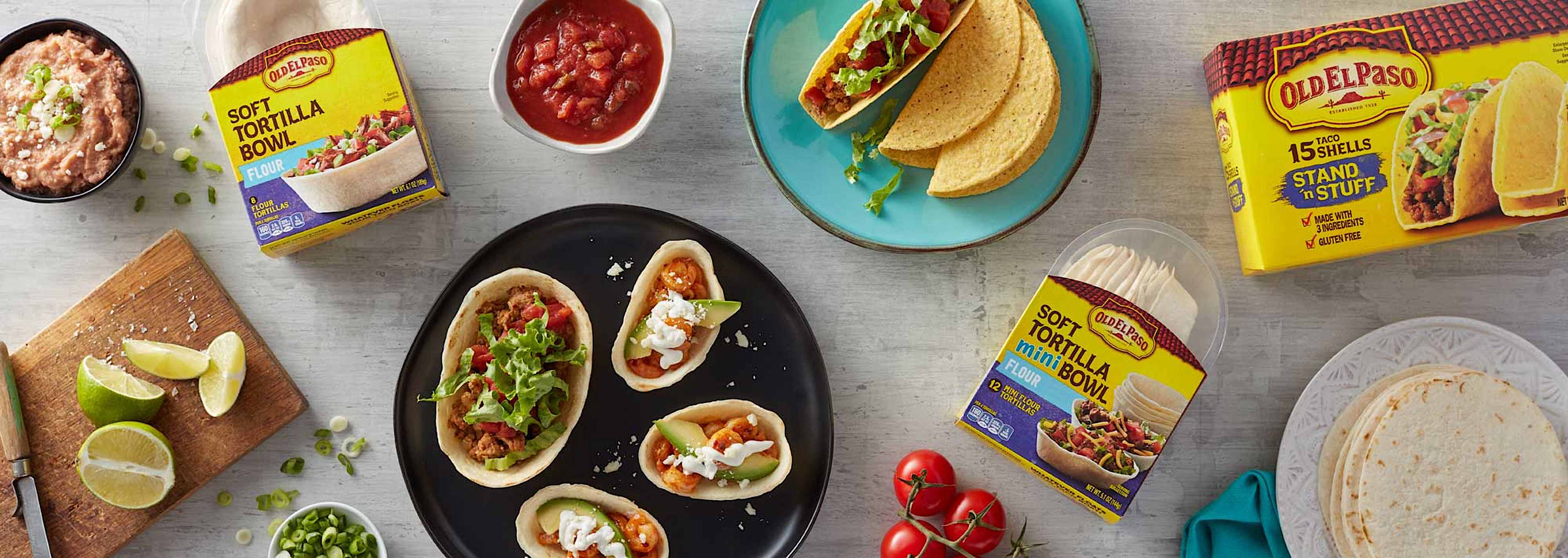 An array of different Old El Paso products